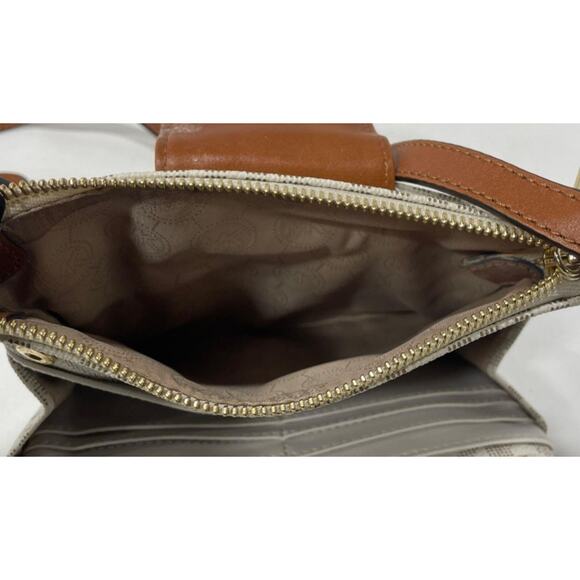 Michael Kors Shoulder Bag S70 Beige Signature Mk Pattern Logo - Picture 6 of 7